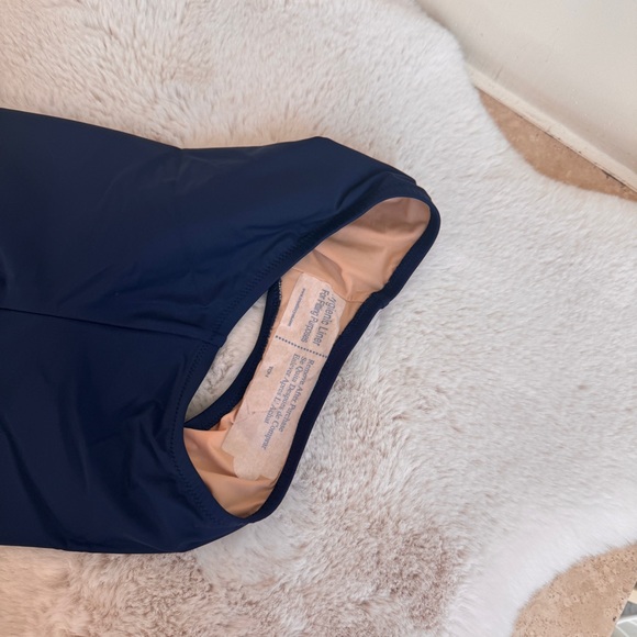 J Crew Factory Navy Blue Gold Ring Cut Out One Piece Women Sz XS Removable Strap - Picture 5 of 9